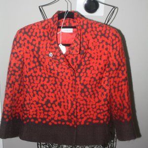 Red and Black Akris punto wool jacket